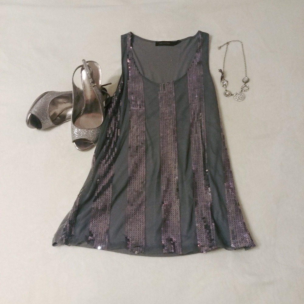 The Limited gray sequin tank top - Women's Medium
